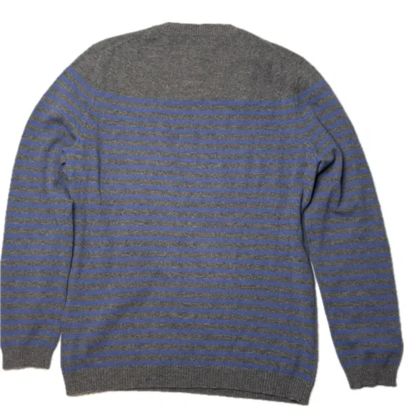 Qi cashmere crewneck striped sweater size medium NWOT